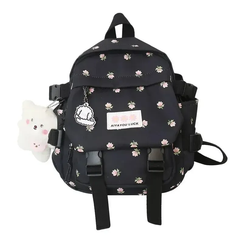 UAKISS  -  Mini Backpack for Women 2024 New Small Floral Girls Student Backpack Nylon Waterproof Leisure Travel Backpack Mochila Mujer