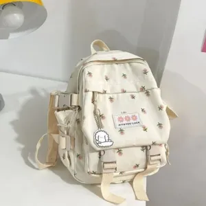 UAKISS  -  Mini Backpack for Women 2024 New Small Floral Girls Student Backpack Nylon Waterproof Leisure Travel Backpack Mochila Mujer