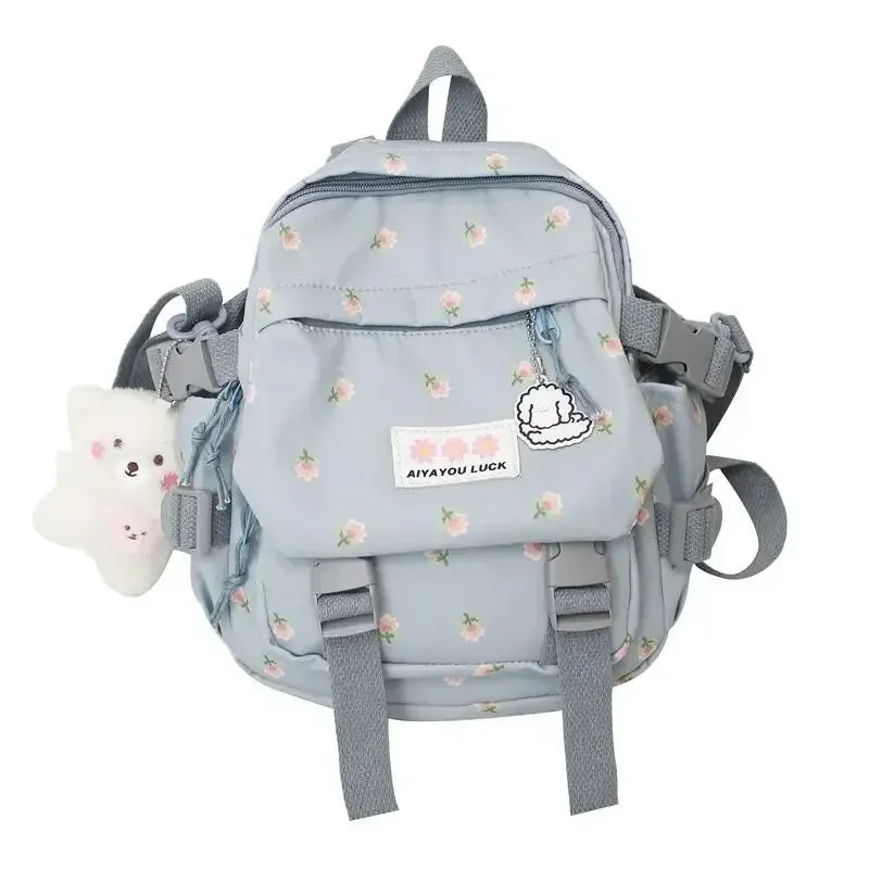 UAKISS  -  Mini Backpack for Women 2024 New Small Floral Girls Student Backpack Nylon Waterproof Leisure Travel Backpack Mochila Mujer
