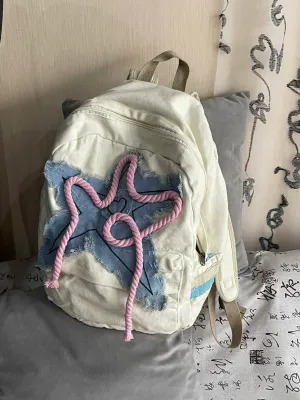 UAKISS  -  Retro Junior High School College Student Cowboy Backpack Men's and Women's Backpacks Student Causal Bags