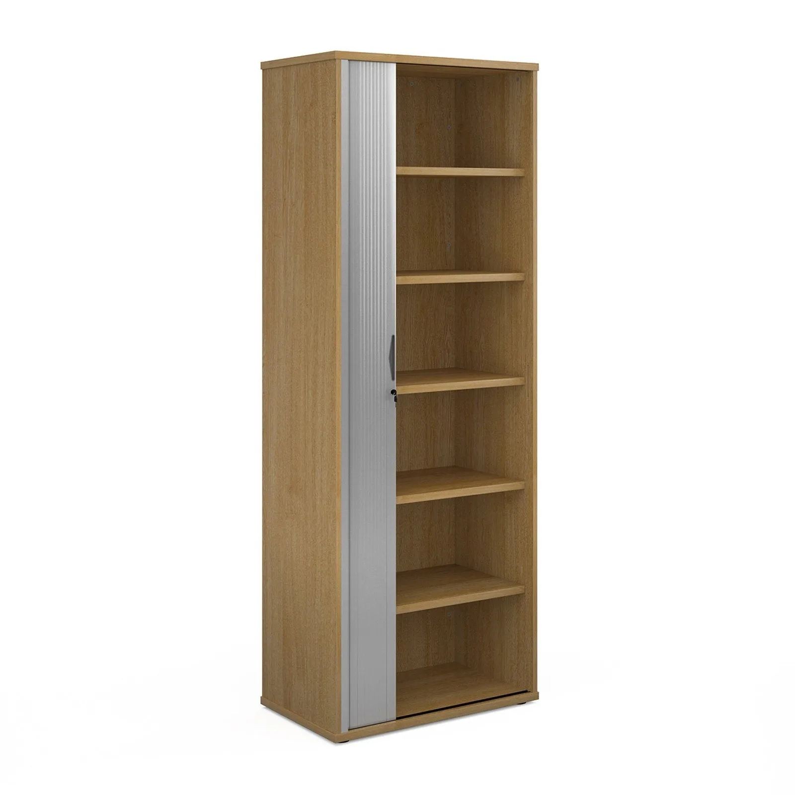 Universal single door tambour cupboard with silver door