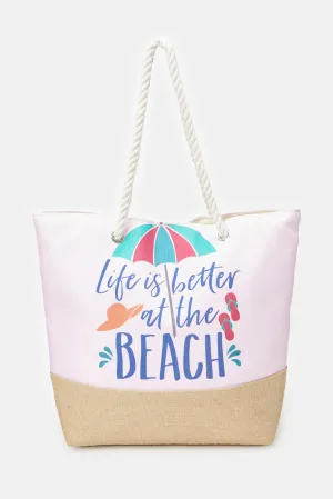 Women Pink Beach Bag