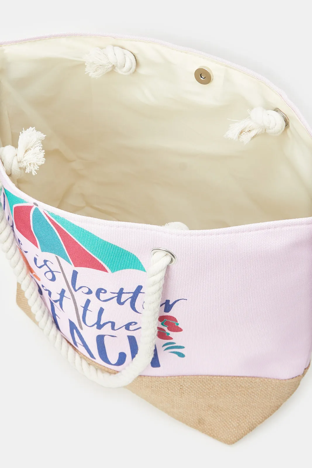 Women Pink Beach Bag