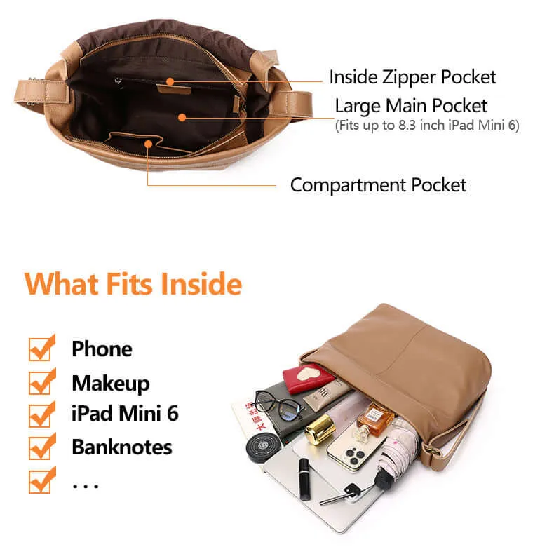 Women's Leather Shoulder Crossbody Bag - Stylish & Functional