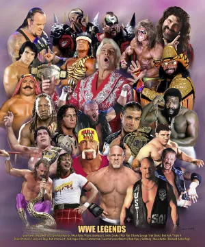 WWE WWF World Wrestling Legends (22 Greats) Premium Poster Print - Wishum Gregory