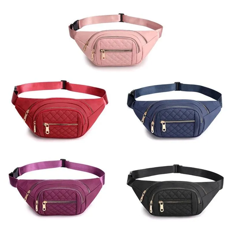 Zenana Quilted Multi Pocket Waist Belt Bag